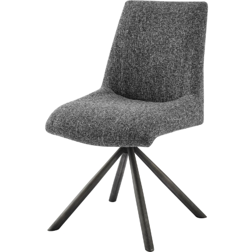Viona Swivel Dining Chair Dark Gray Fabric (Set of 2)